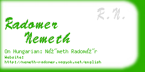 radomer nemeth business card